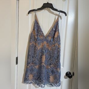 Free People Blue Sequin Mini Dress